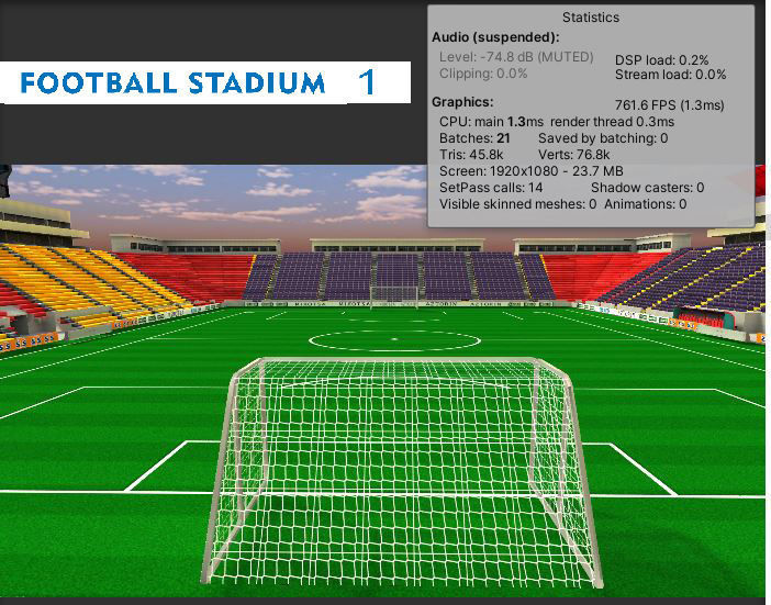 AR VR Game Low Poly Football Stadium Low-poly 3D model Low-poly 3D model_1
