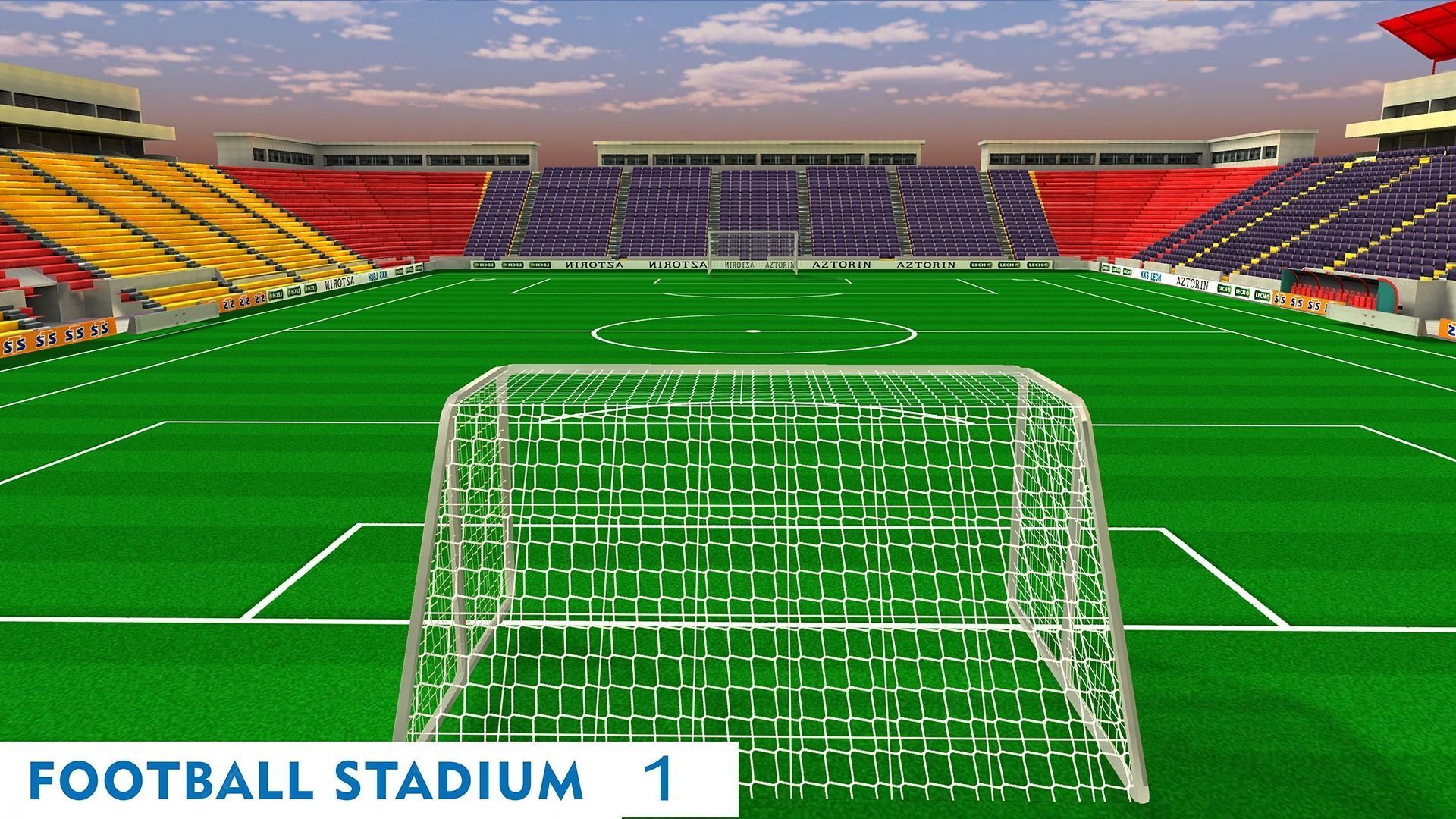 AR VR Game Low Poly Football Stadium Low-poly 3D model Low-poly 3D model_7