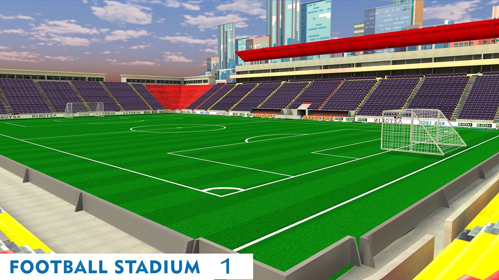 AR VR Game Low Poly Football Stadium Low-poly 3D model Low-poly 3D model_6