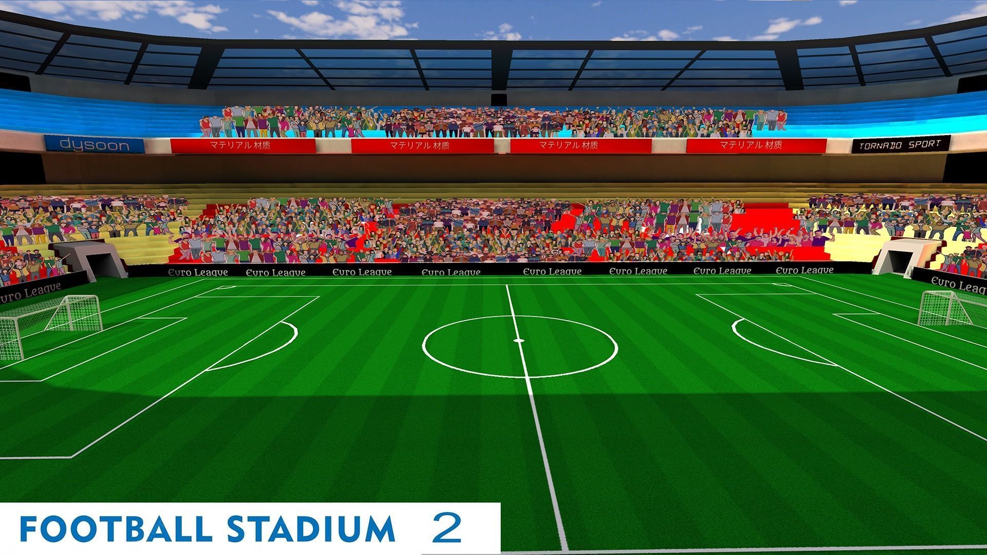 AR VR Game Low Poly Football Stadium Low-poly 3D model Low-poly 3D model_8