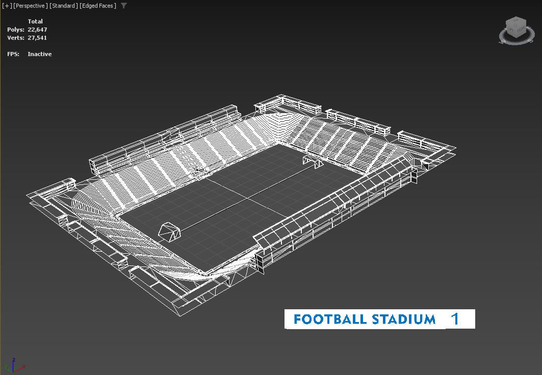 AR VR Game Low Poly Football Stadium Low-poly 3D model Low-poly 3D model_3