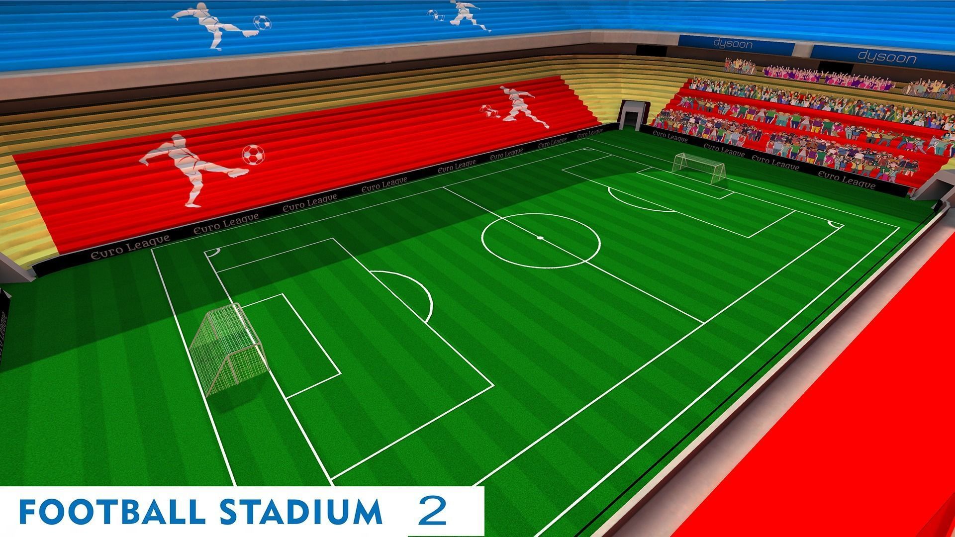 AR VR Game Low Poly Football Stadium Low-poly 3D model Low-poly 3D model_9