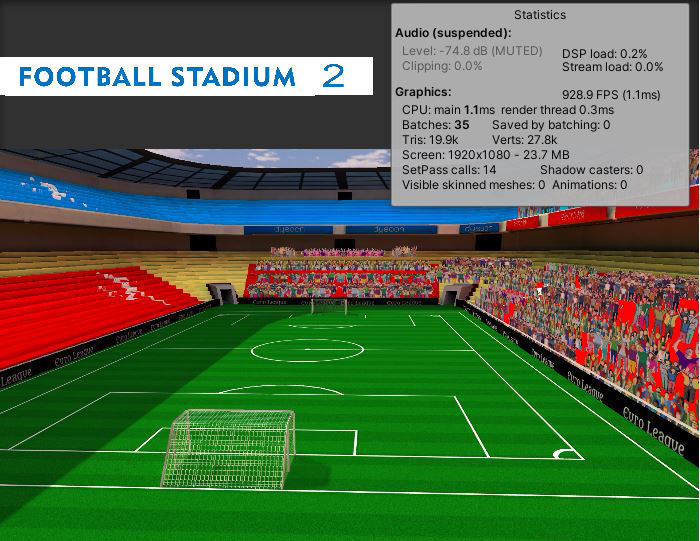 AR VR Game Low Poly Football Stadium Low-poly 3D model Low-poly 3D model_2