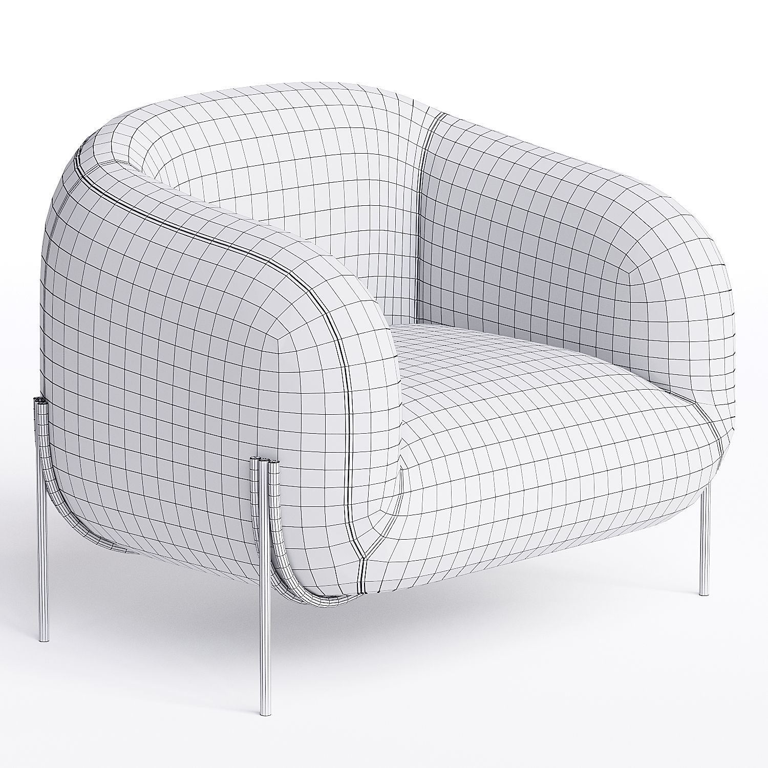 GEO Armchair Low-poly 3D model_2