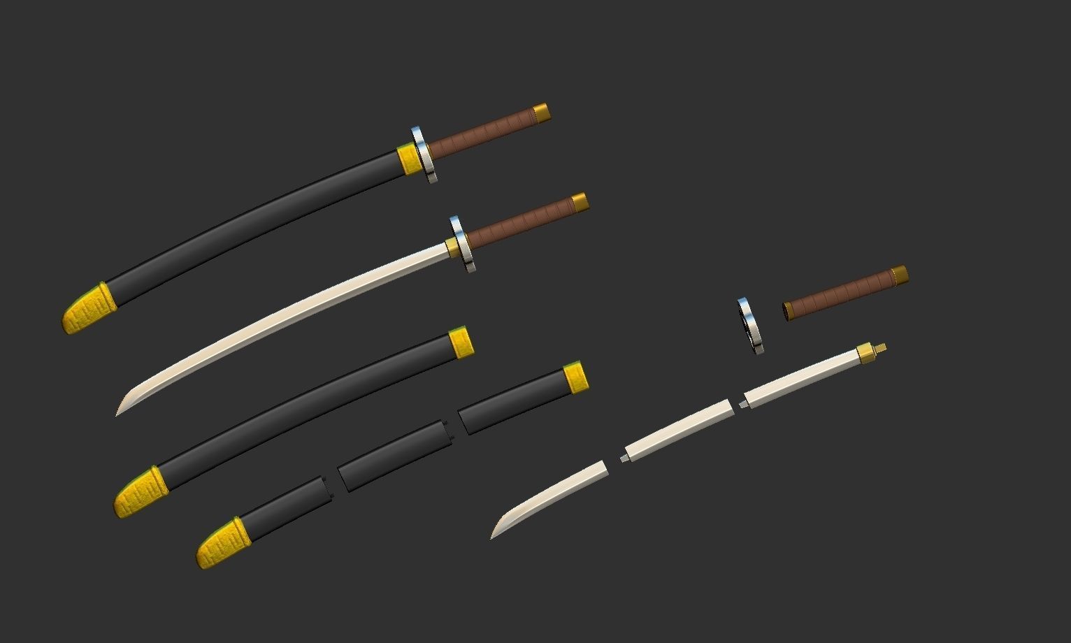 Chrono Trigger Sword COSPLAY Crono Katana 3D print model_3