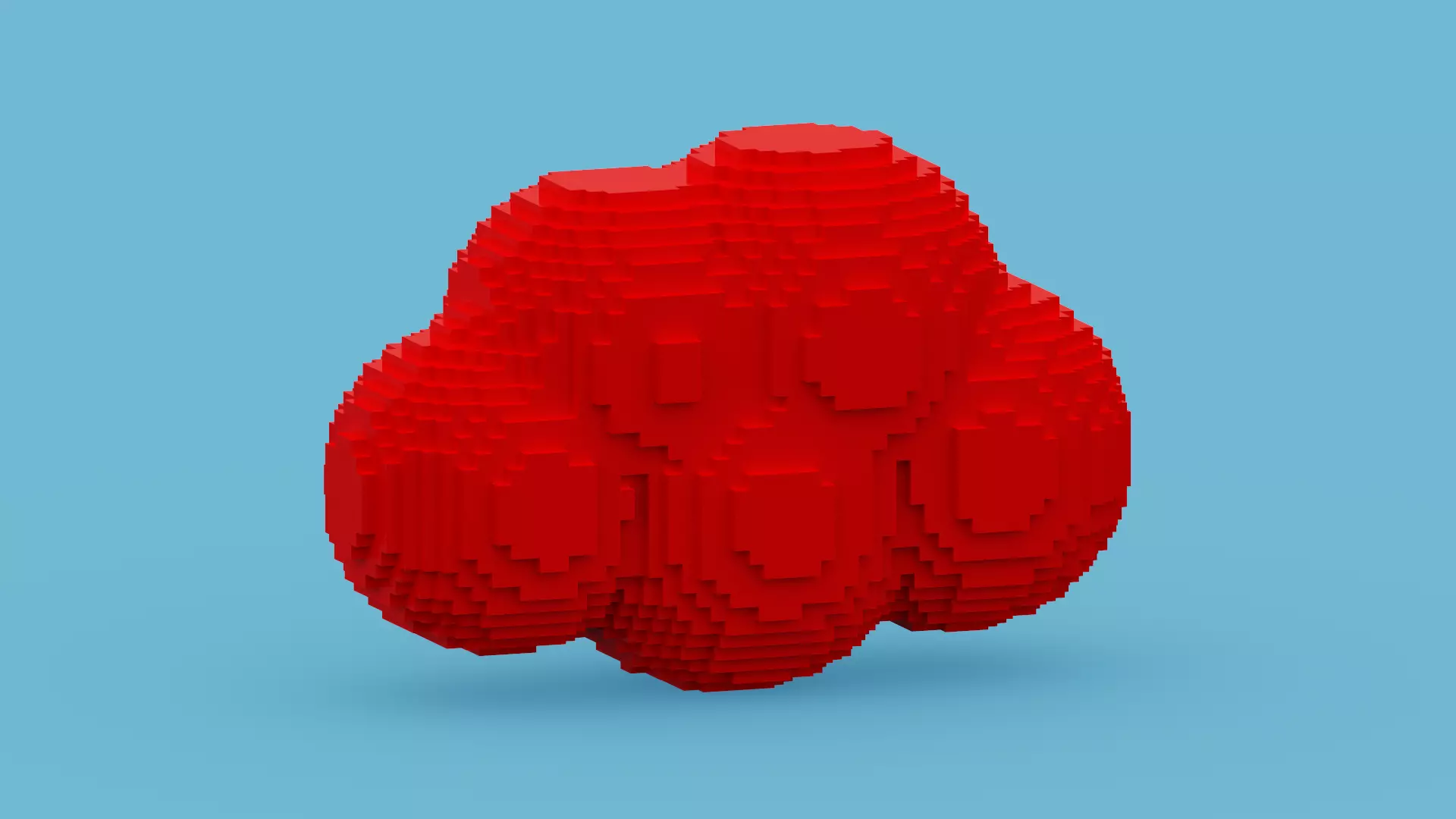 Red Voxel Cloud Low-poly 3D model