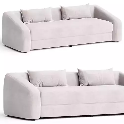  Canape convertible 3 places blanc creme Eliot