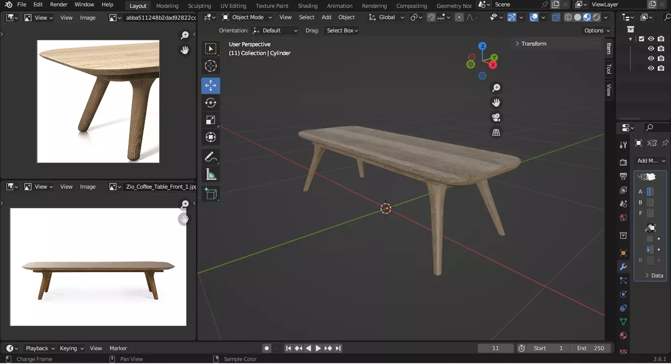 Stupid table for ironing Low-poly 3D model_0