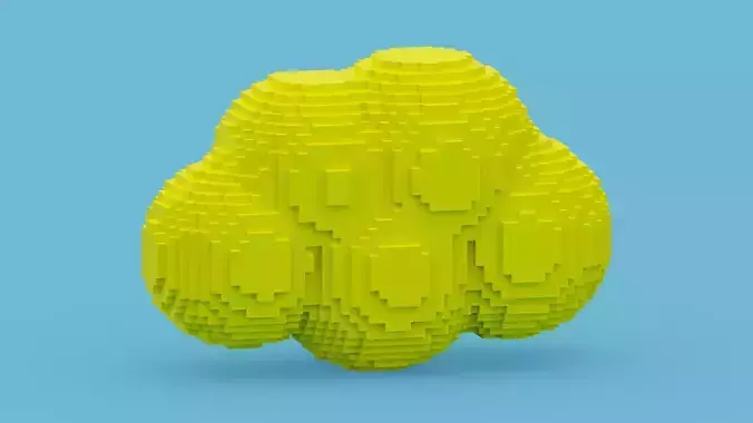 Yellow Voxel Cloud