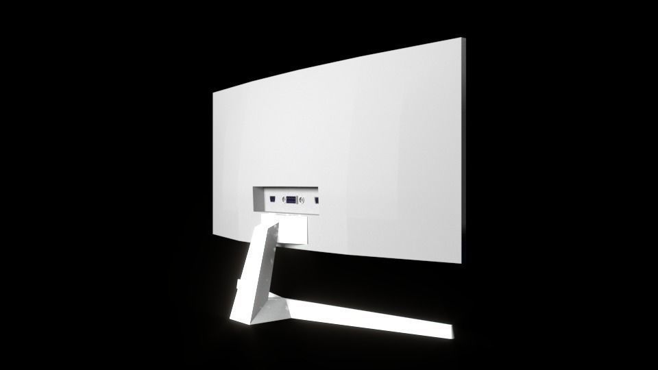 LCD low poly 3D model_1