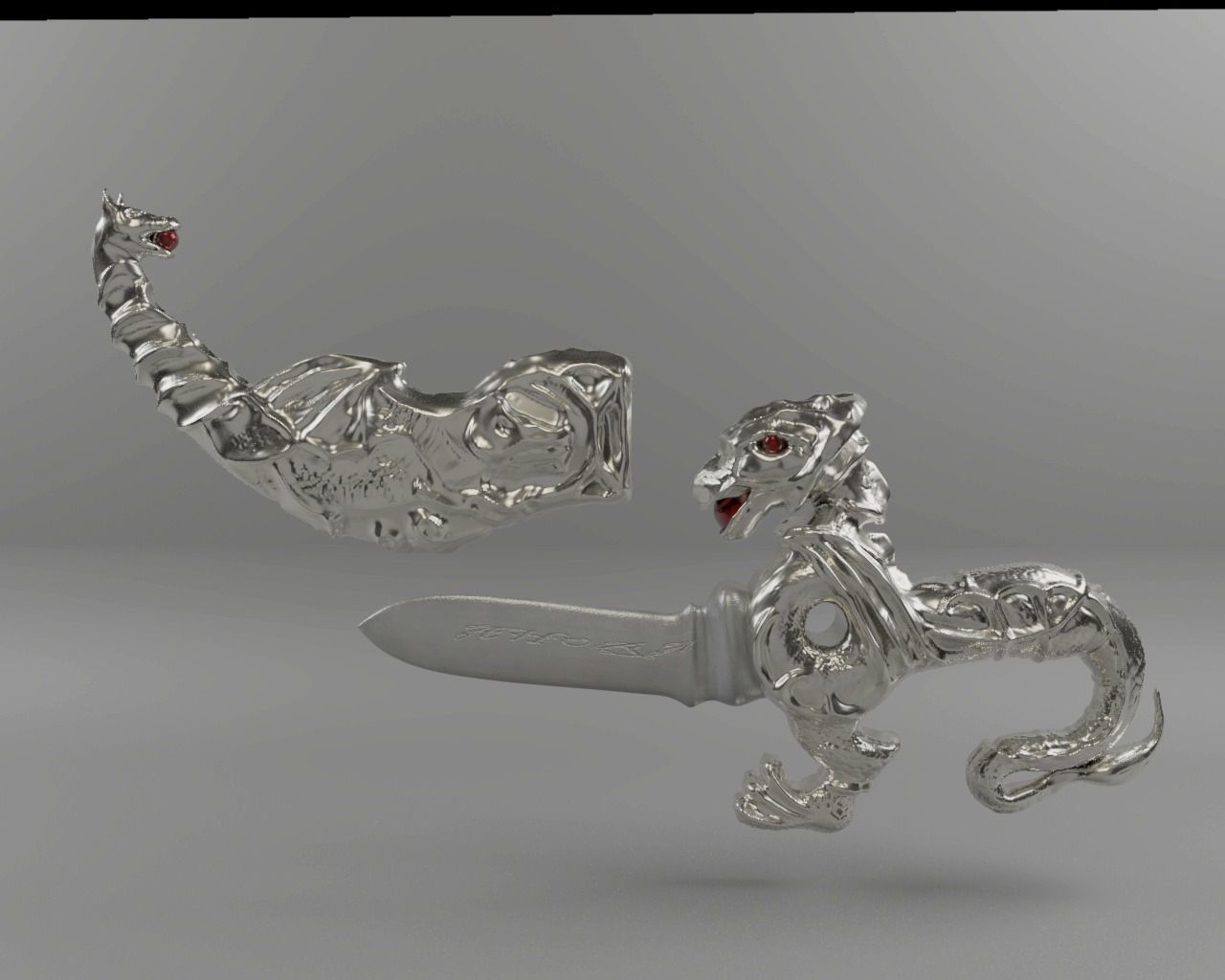 metal dagger 3D model_2