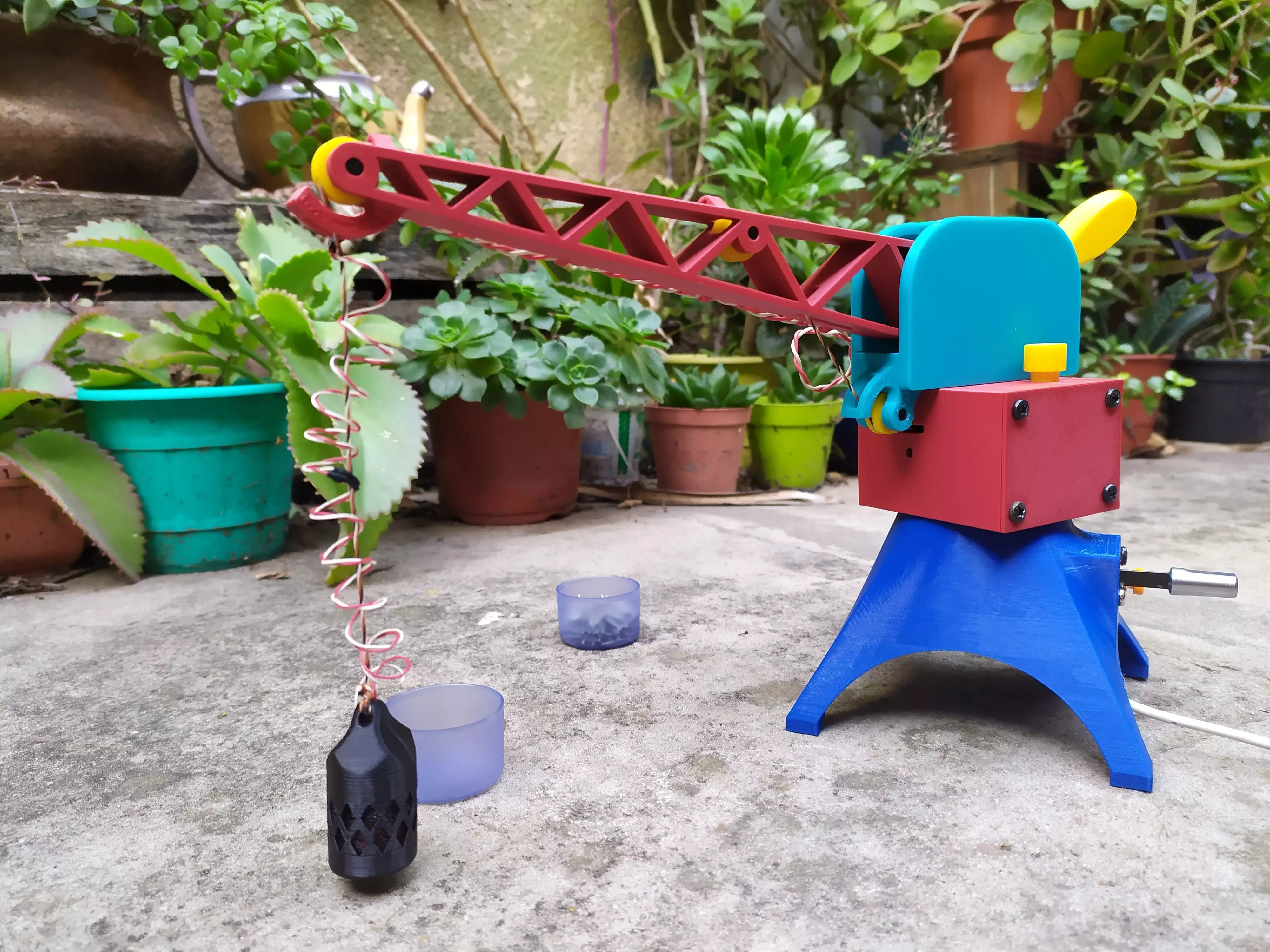 Motorized Crane with electromagnet 3D print model