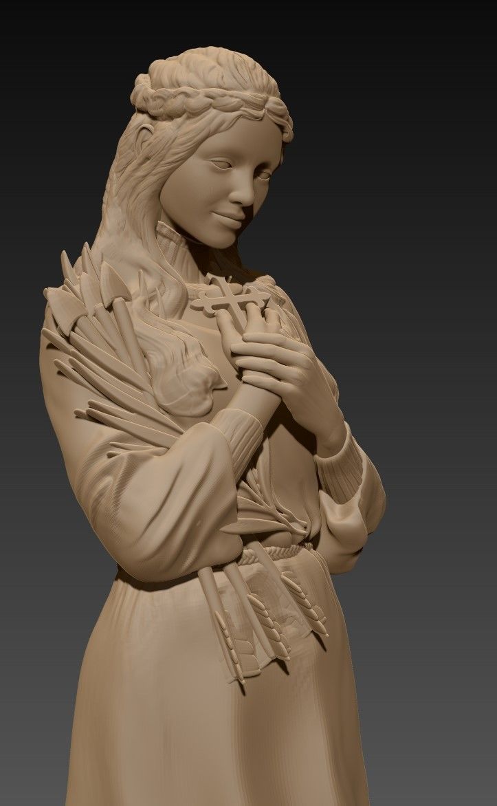 St Philomena 3D print model_9