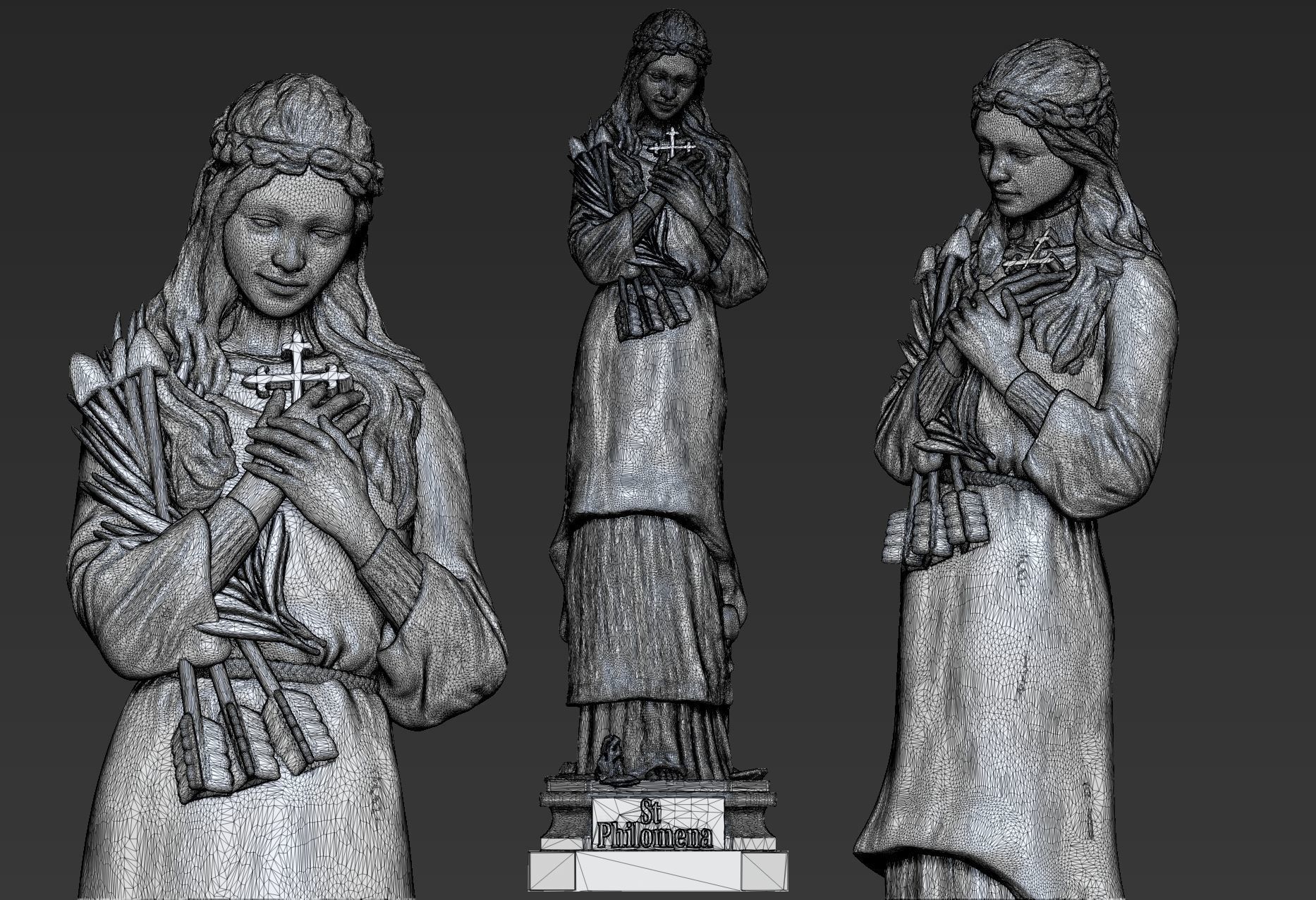 St Philomena 3D print model_7