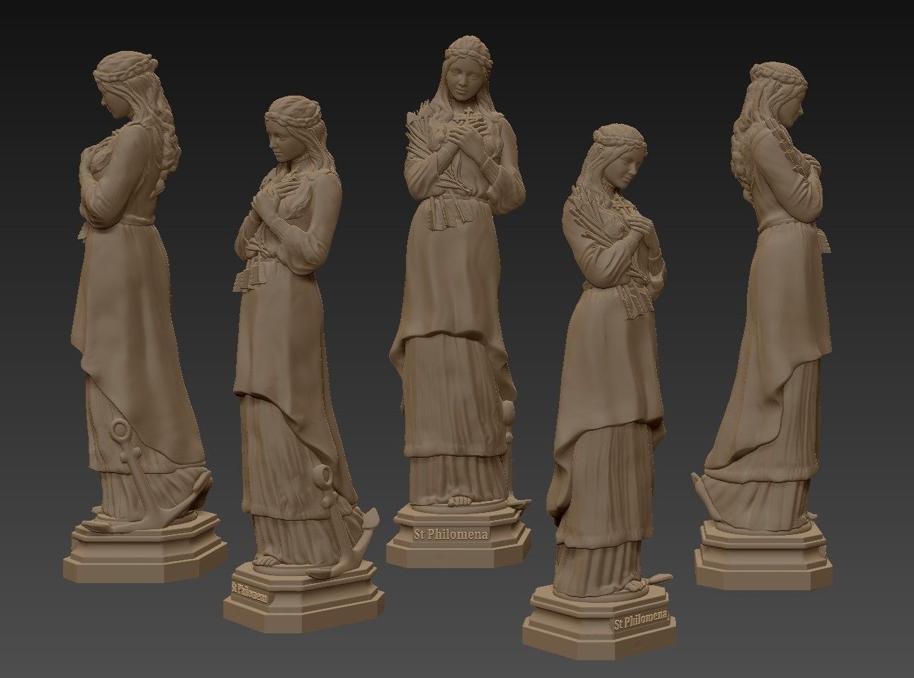 St Philomena 3D print model_8
