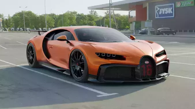 Andrew Tate Bugatti Chiron Pur Sport Rigged 3D model