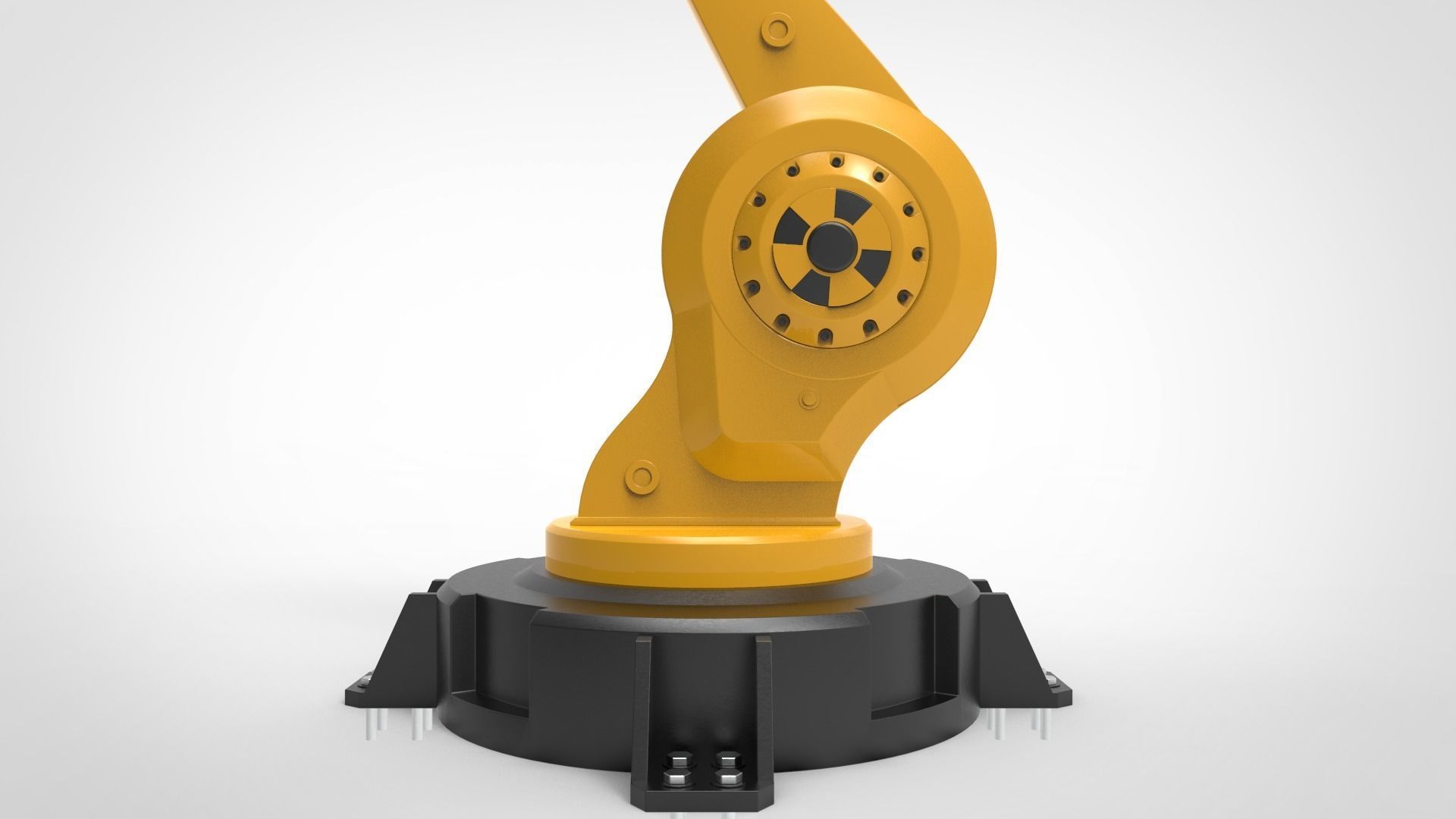Industrial robot arm Low-poly 3D model_5