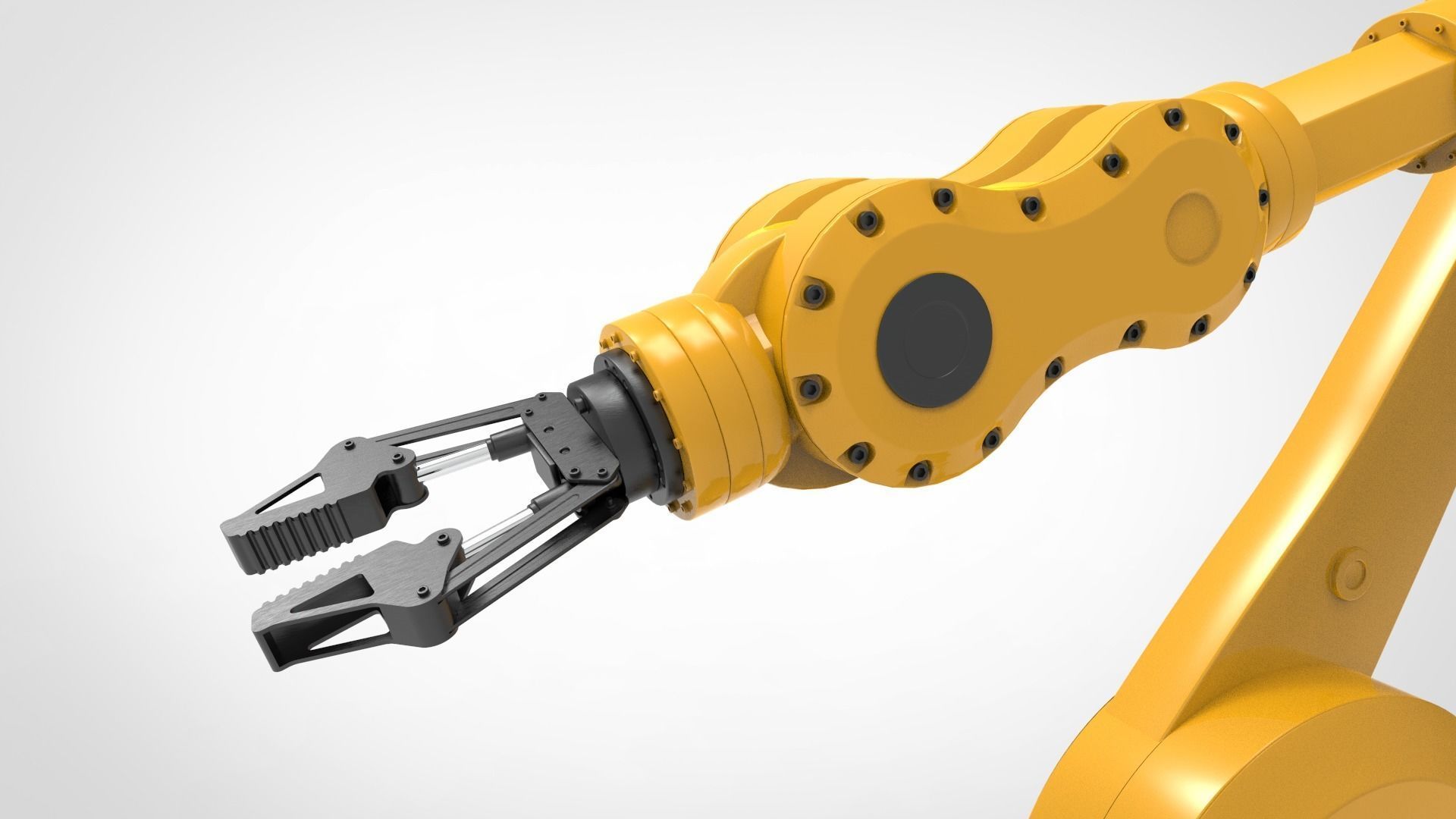 Industrial robot arm Low-poly 3D model_1