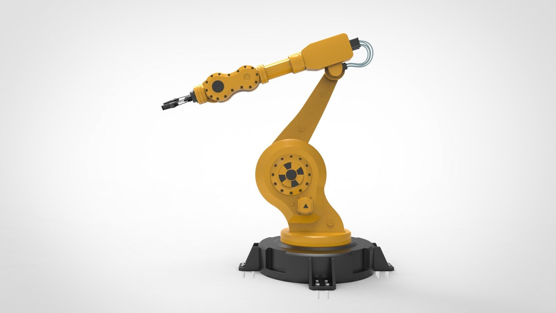 Industrial robot arm Low-poly 3D model_2