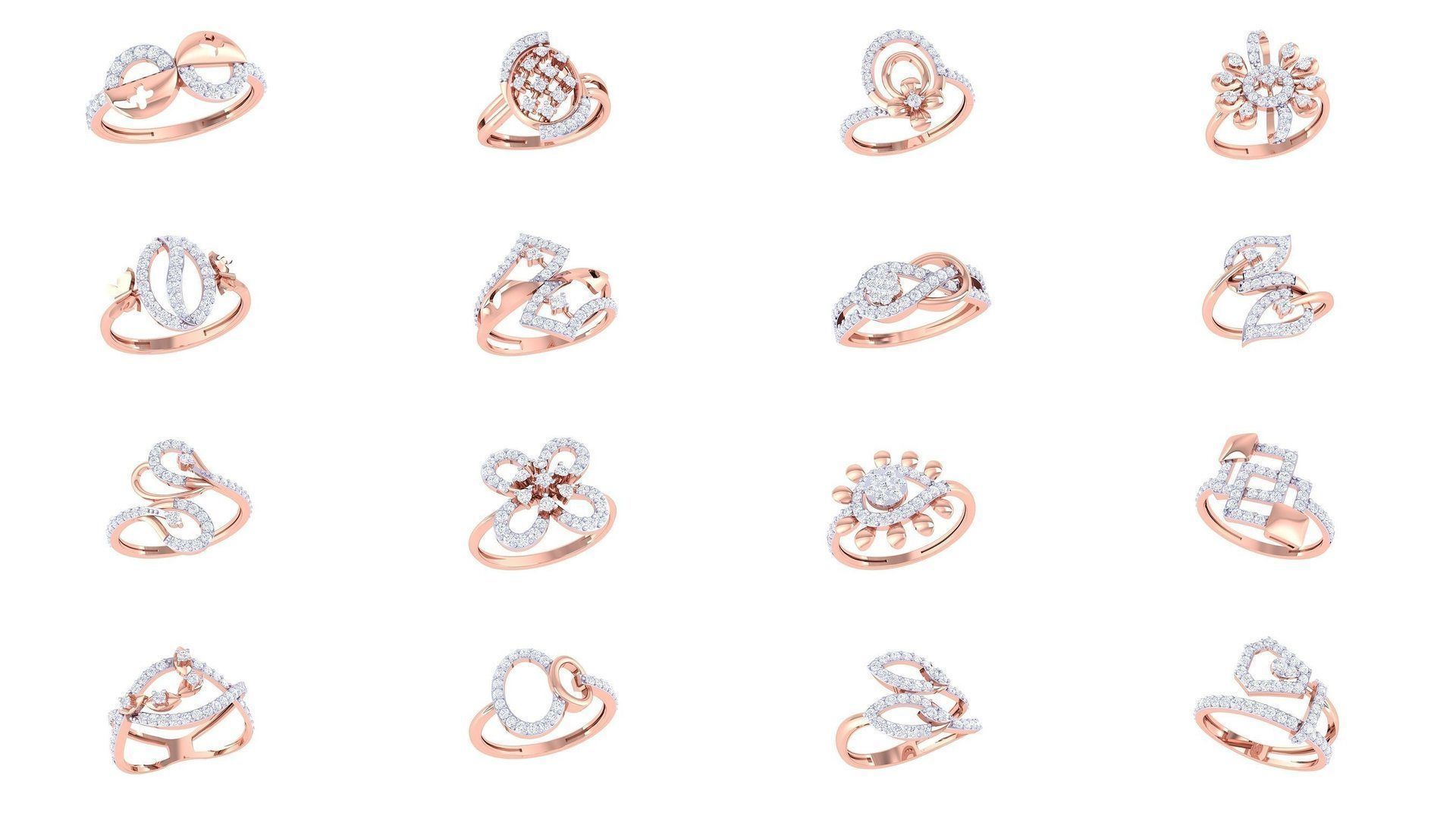 1077 High Jewelry Diamond Cocktail Ring 3dm stl obj renders 3D Model Collection_127