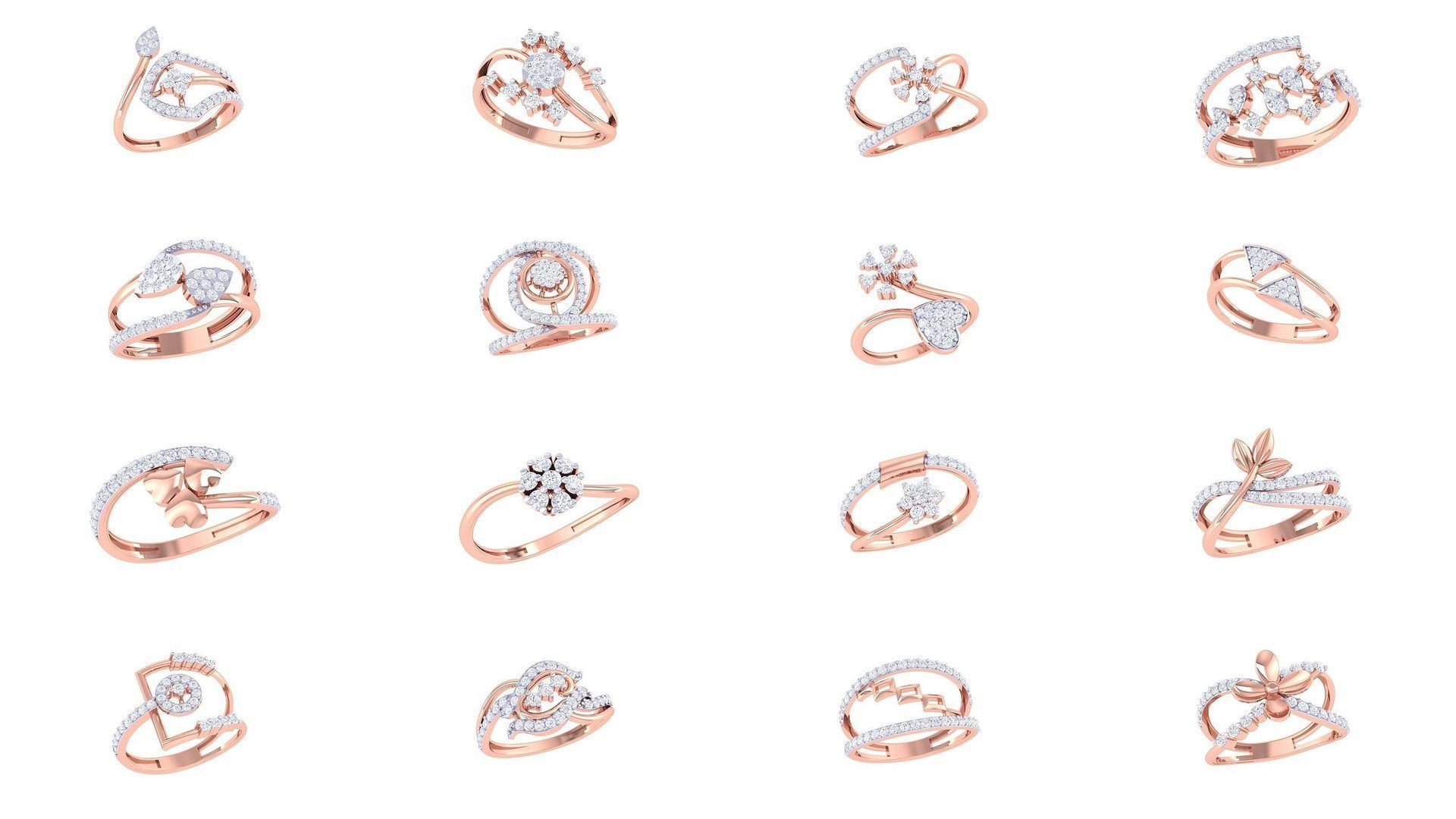 1077 High Jewelry Diamond Cocktail Ring 3dm stl obj renders 3D Model Collection_133