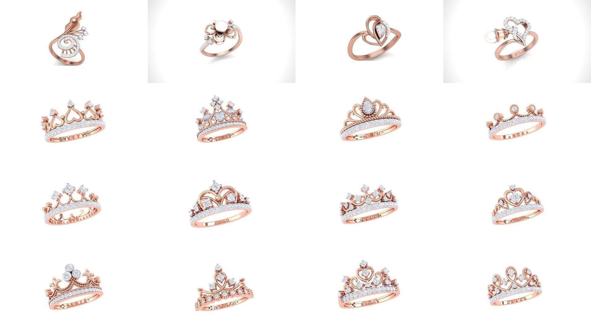 1077 High Jewelry Diamond Cocktail Ring 3dm stl obj renders 3D Model Collection_22