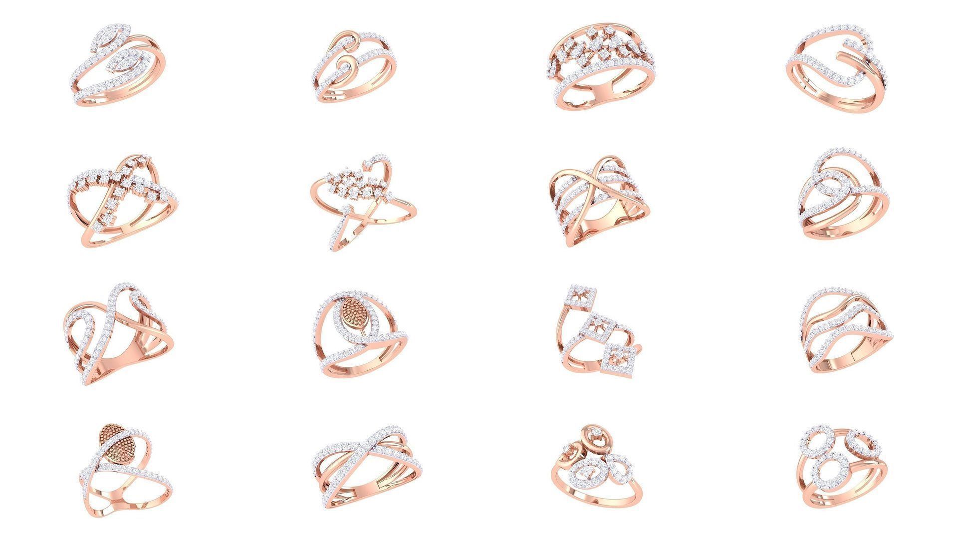 1077 High Jewelry Diamond Cocktail Ring 3dm stl obj renders 3D Model Collection_77