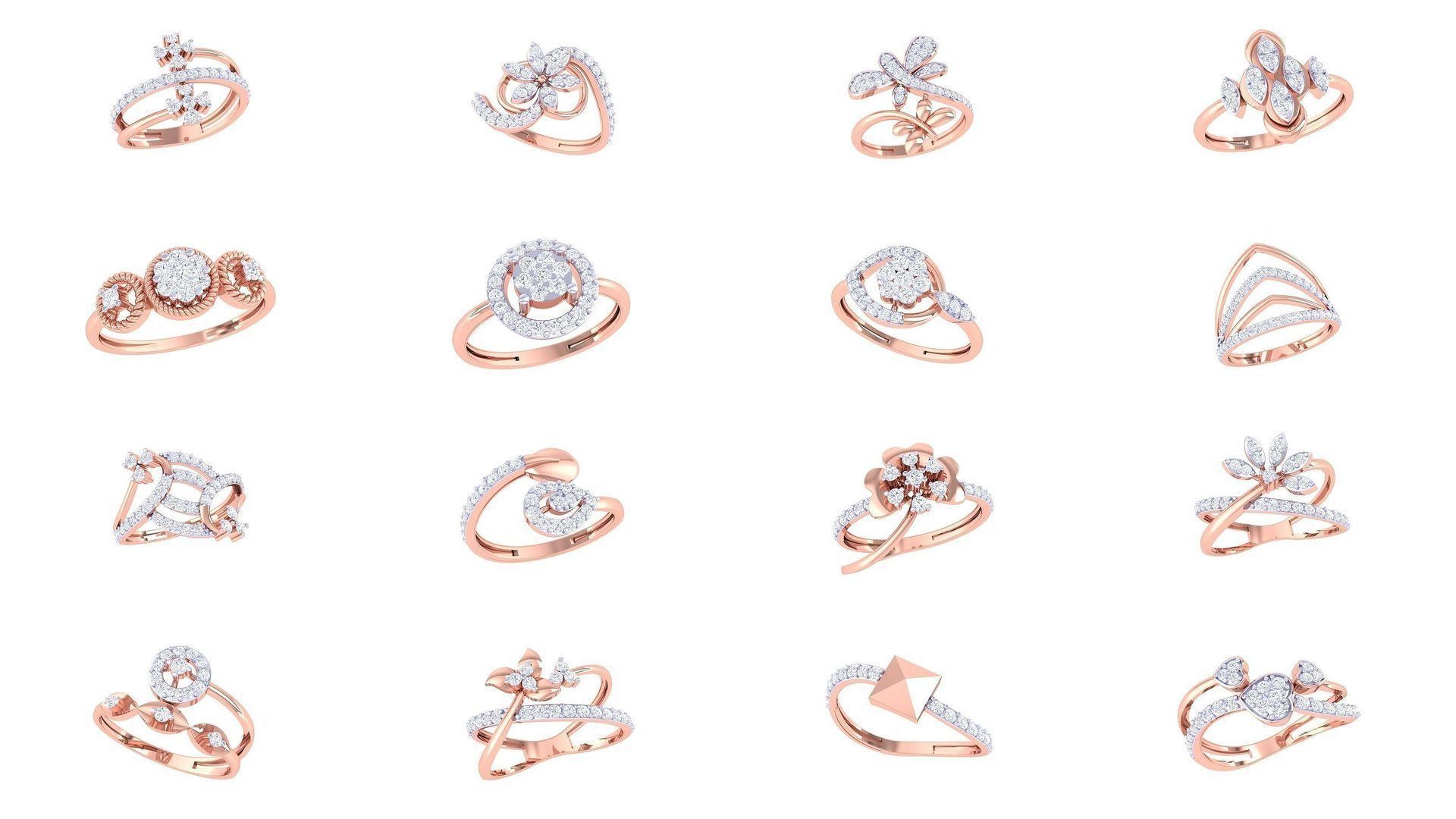 1077 High Jewelry Diamond Cocktail Ring 3dm stl obj renders 3D Model Collection_135