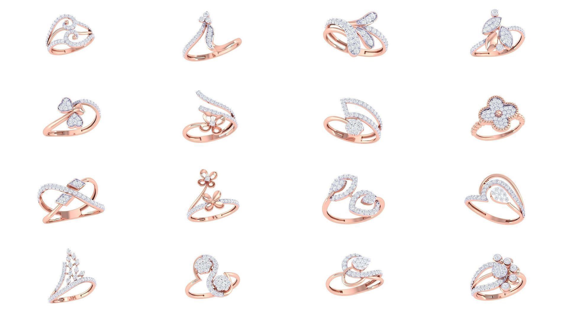 1077 High Jewelry Diamond Cocktail Ring 3dm stl obj renders 3D Model Collection_131