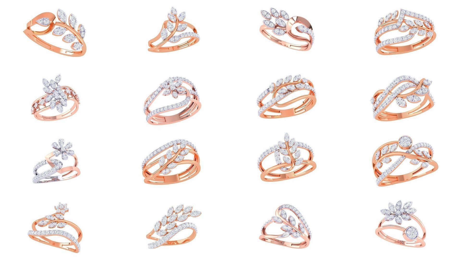 1077 High Jewelry Diamond Cocktail Ring 3dm stl obj renders 3D Model Collection_4