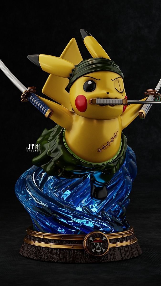 PIKACHU ZORO POKEMON ONE PIECE - BUST 3D print model_1