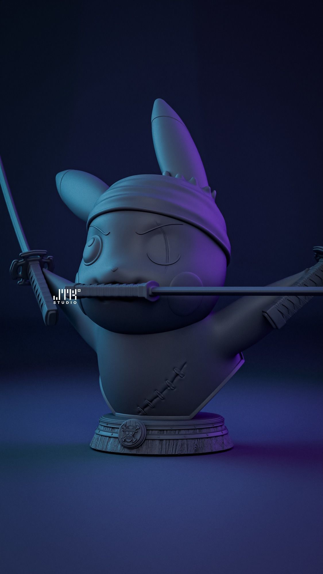 PIKACHU ZORO POKEMON ONE PIECE - BUST 3D print model_10