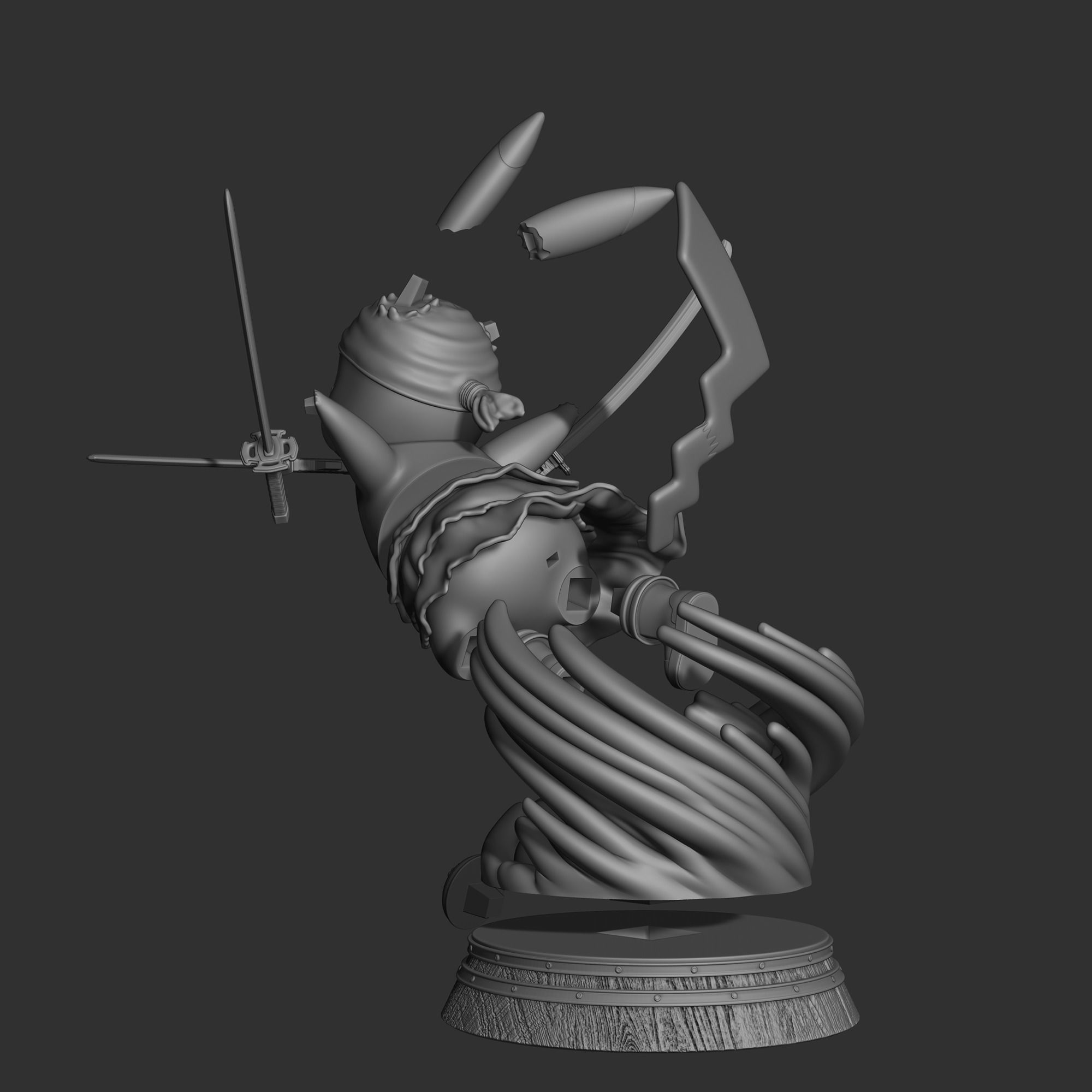 PIKACHU ZORO POKEMON ONE PIECE - BUST 3D print model_9