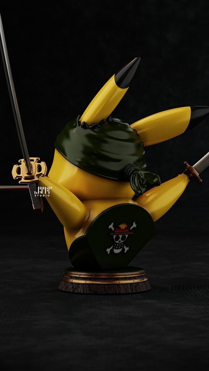 PIKACHU ZORO POKEMON ONE PIECE - BUST 3D print model_4
