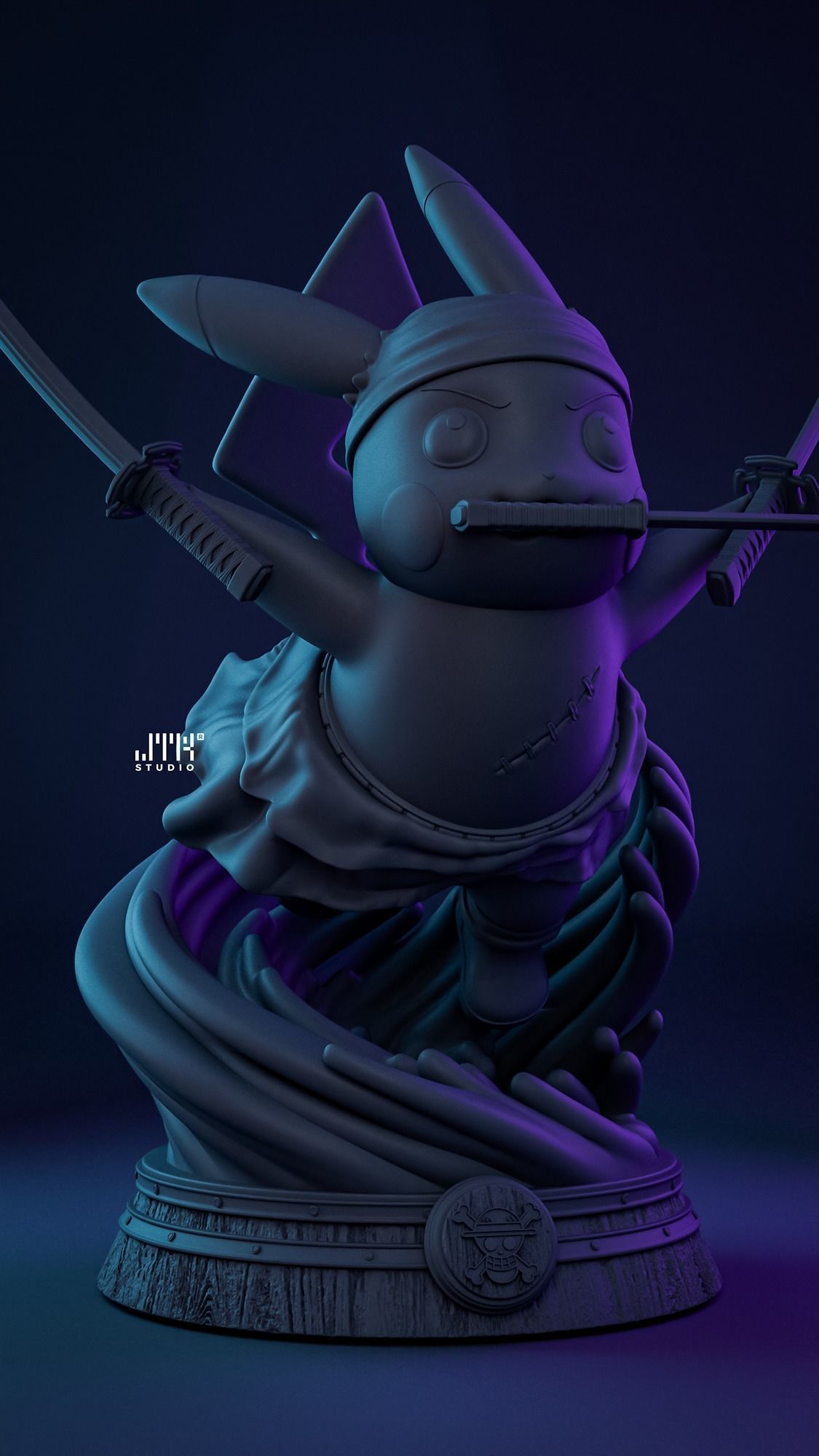 PIKACHU ZORO POKEMON ONE PIECE - BUST 3D print model_5