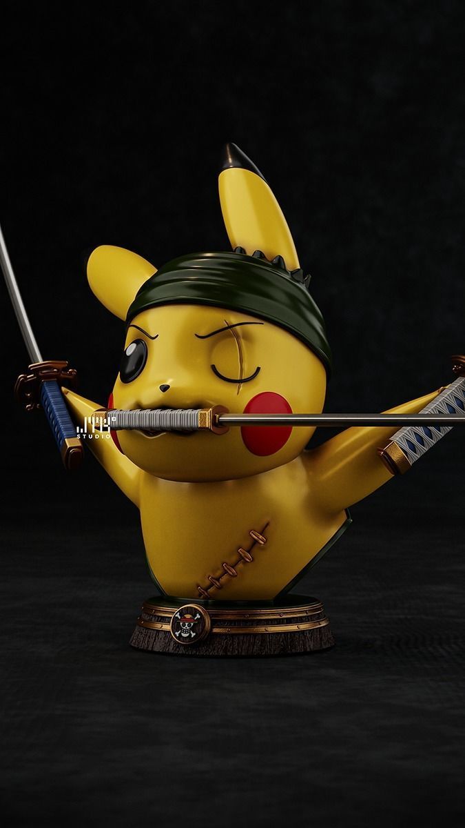 PIKACHU ZORO POKEMON ONE PIECE - BUST 3D print model_3