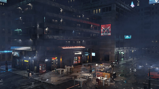 ULTRA Detailled Sci-Fi Cyberpunk City - Blender FULL VERSION 3D model 6