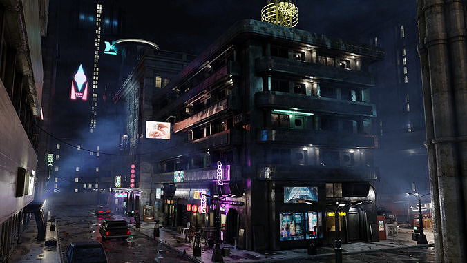 ULTRA Detailled Sci-Fi Cyberpunk City - Blender FULL VERSION 3D model 7