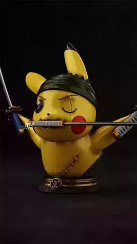 PIKACHU ZORO POKEMON ONE PIECE - BUST 3D print model
