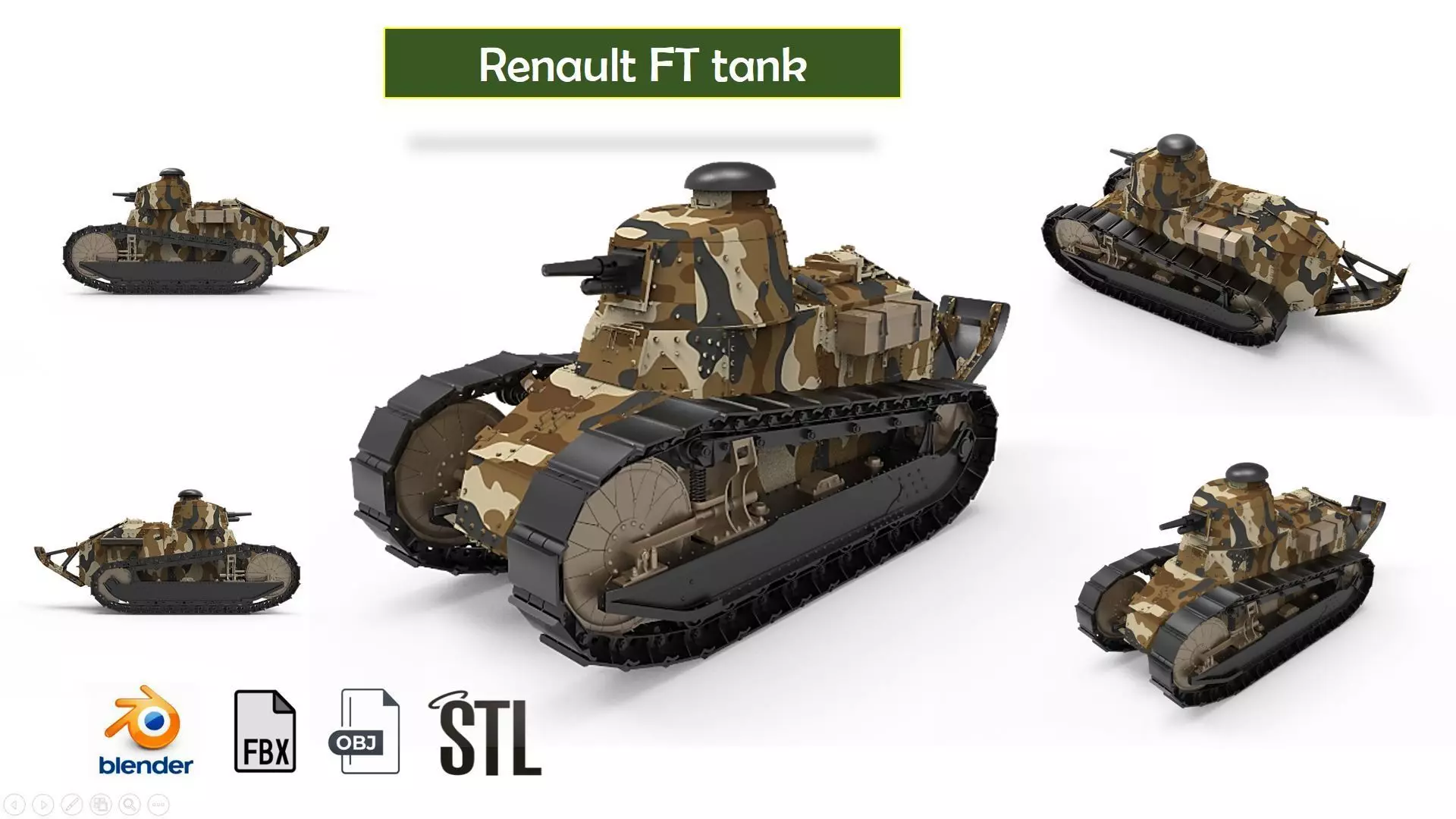 Renault FT tank 3D model_0
