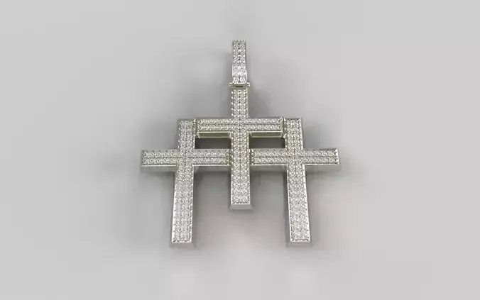 Triple Cross Pendant 3D print model