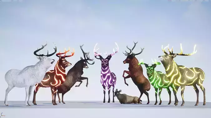 Realistic Deer-Stag Low-poly 3D model