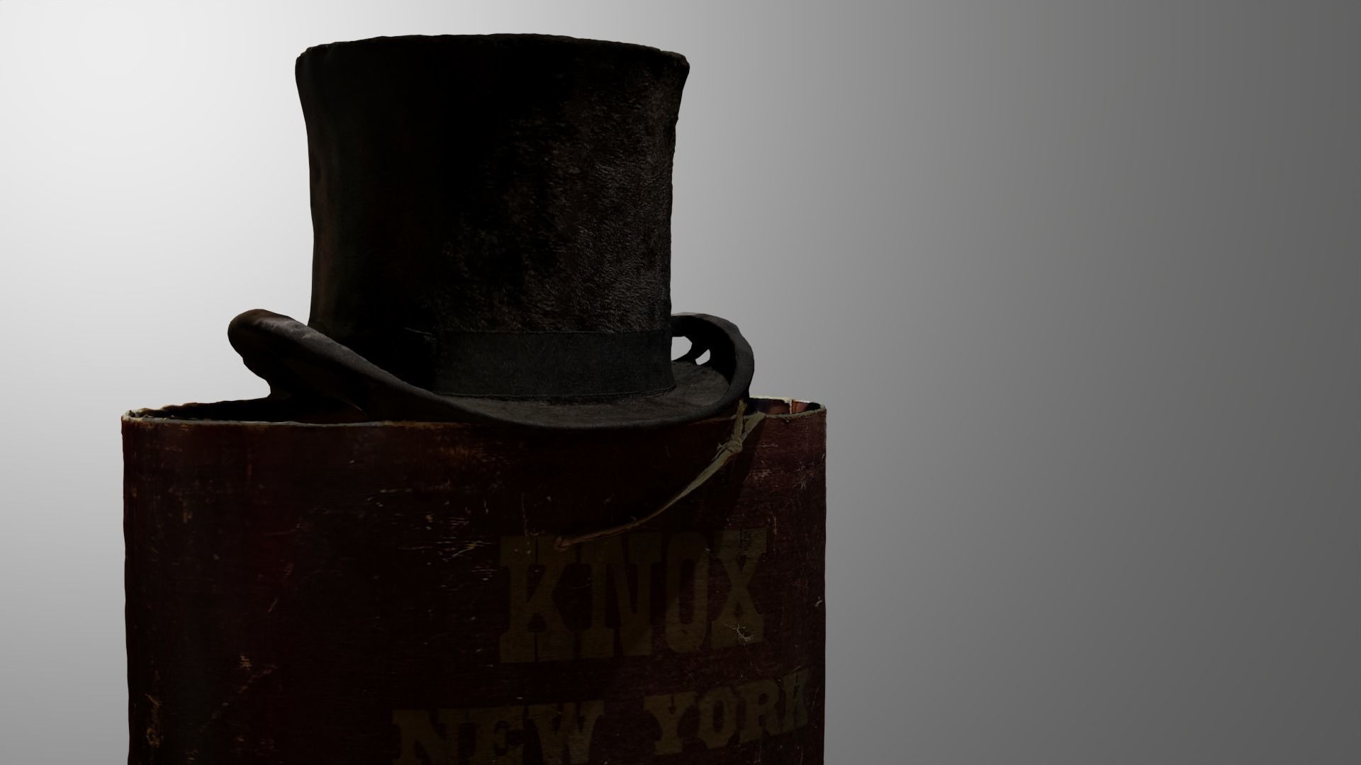 Top Hat and Hat box Model Low-poly 3D model_4