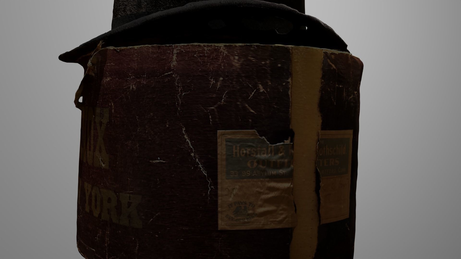 Top Hat and Hat box Model Low-poly 3D model_5