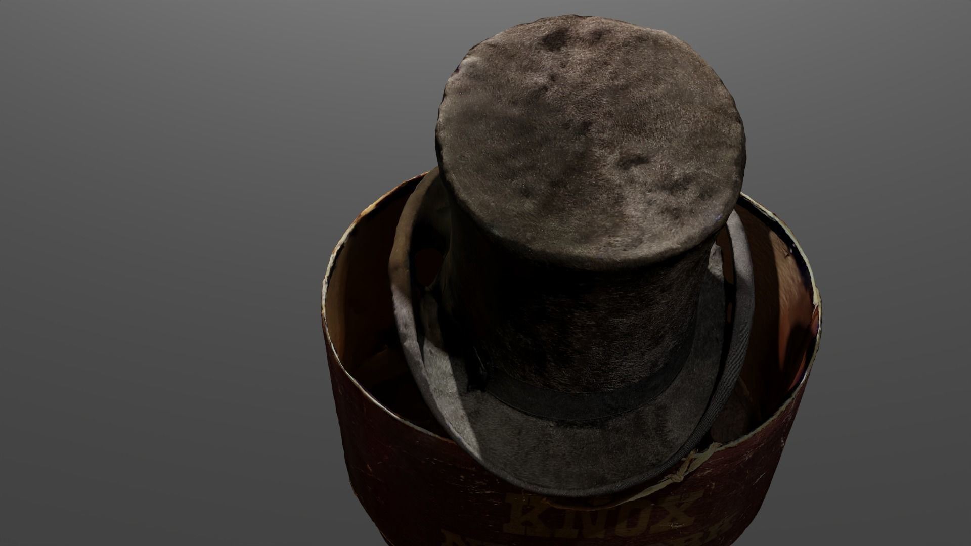 Top Hat and Hat box Model Low-poly 3D model_6
