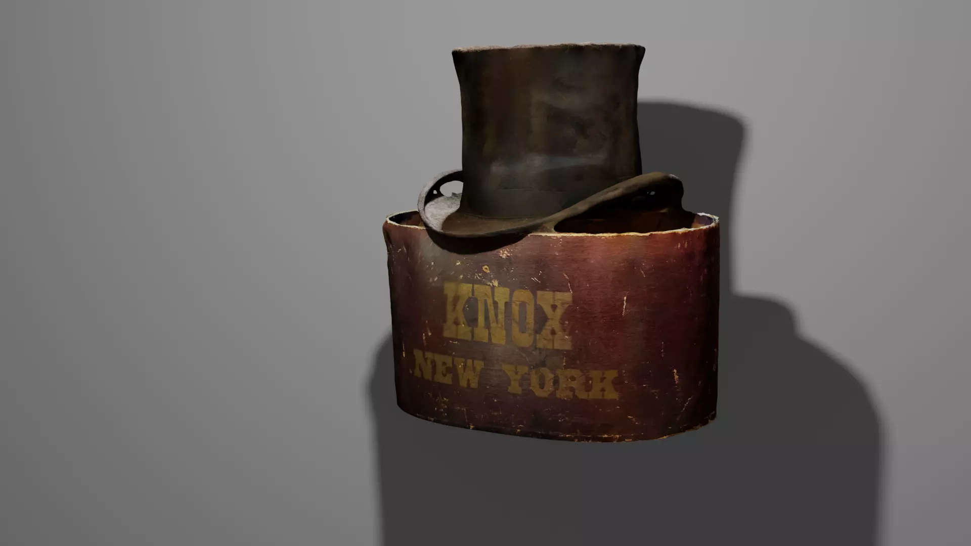 Top Hat and Hat box Model Low-poly 3D model_0