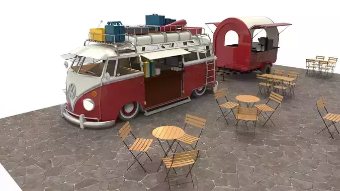 Set Food coffee street cafe