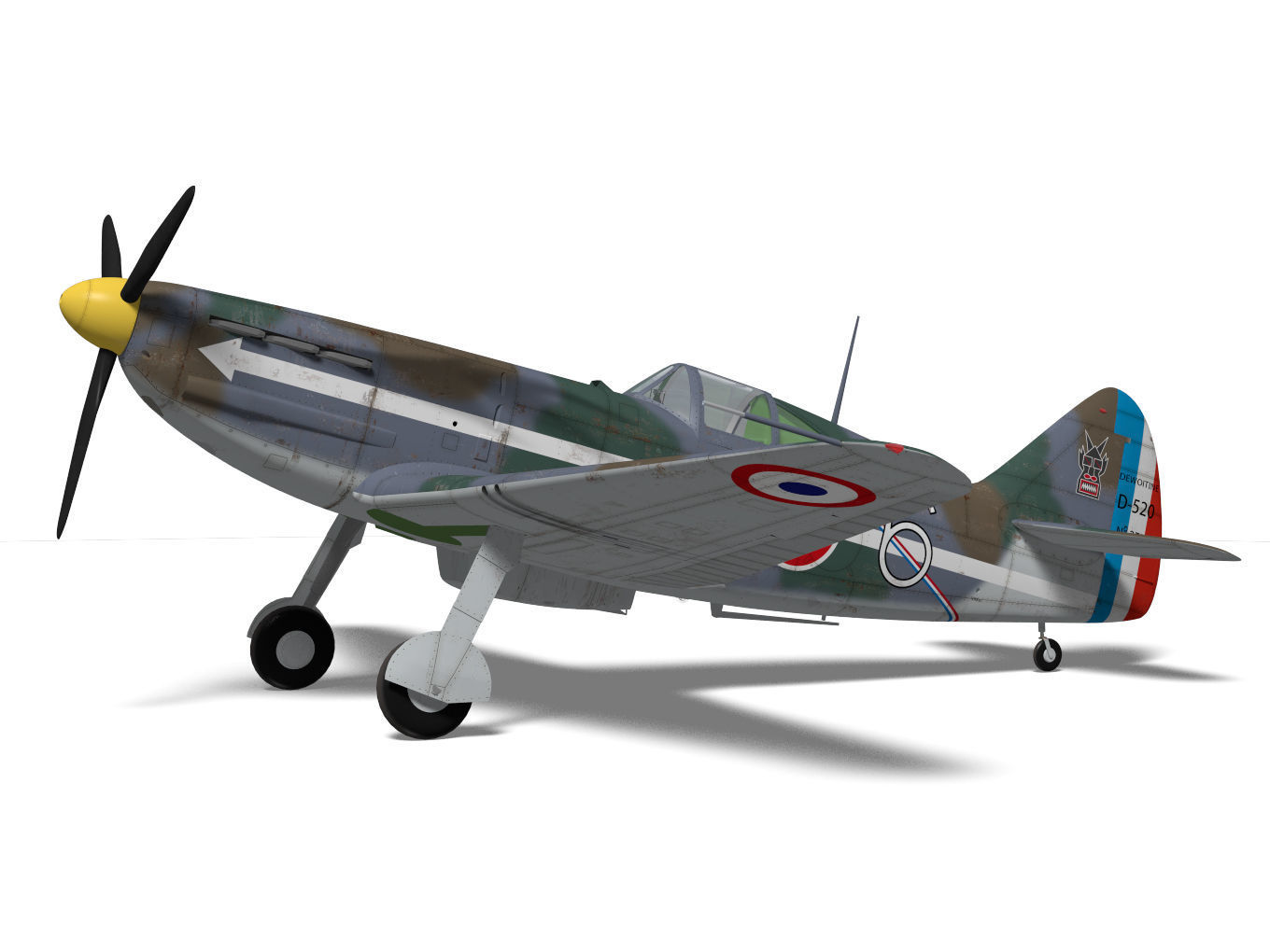 Dewoitine D520 3D model_5