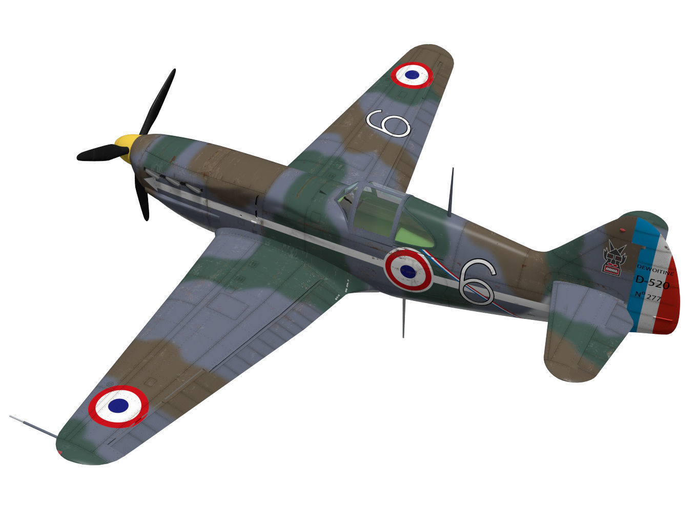 Dewoitine D520 3D model_1