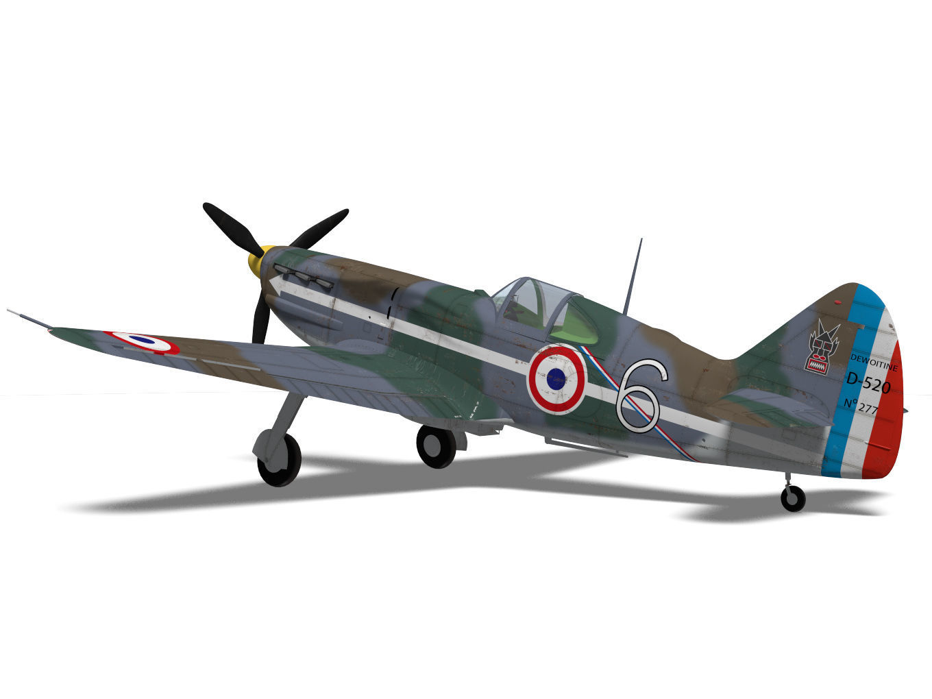 Dewoitine D520 3D model_6